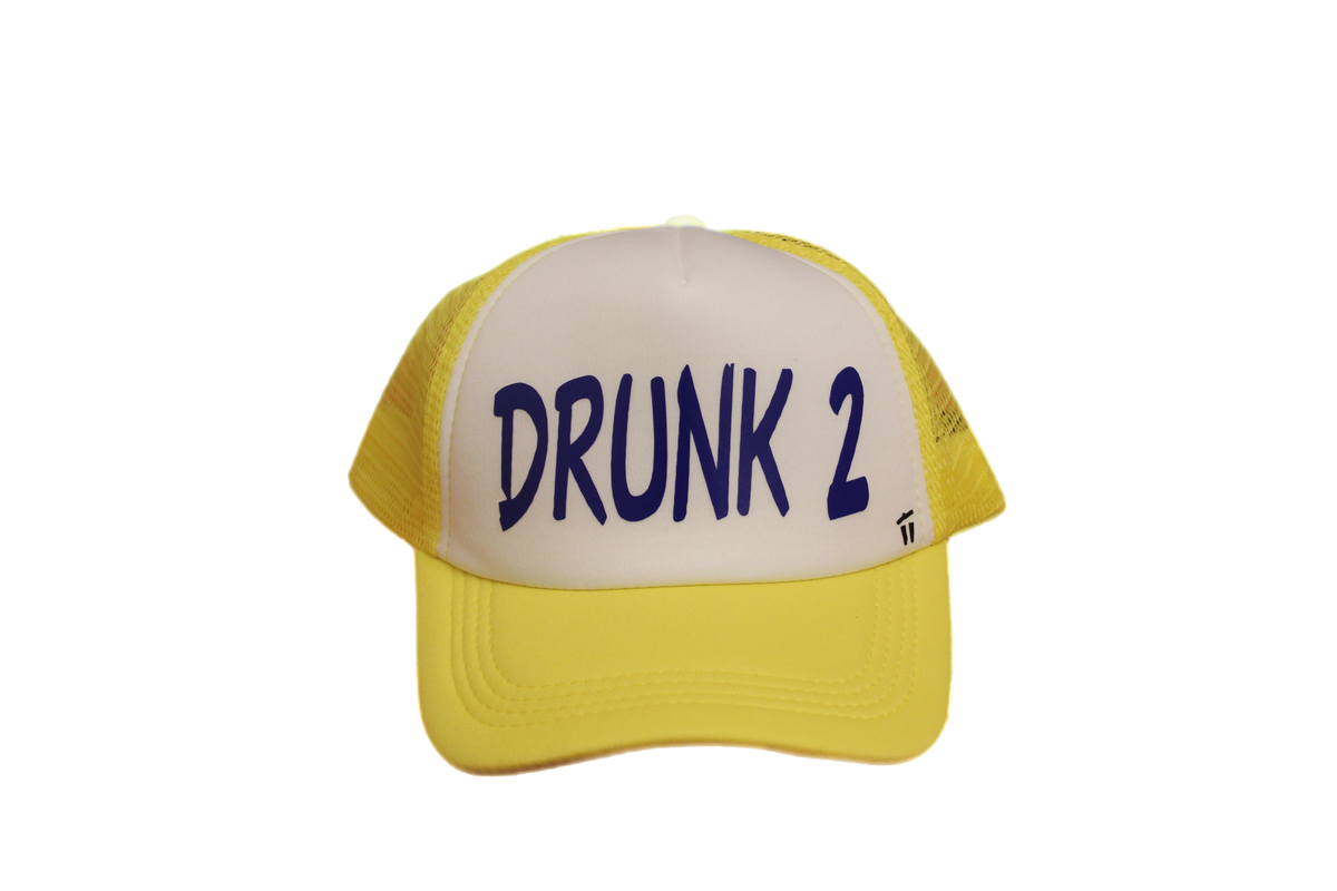 "Drunk 2" Trucker Hat - Yellow