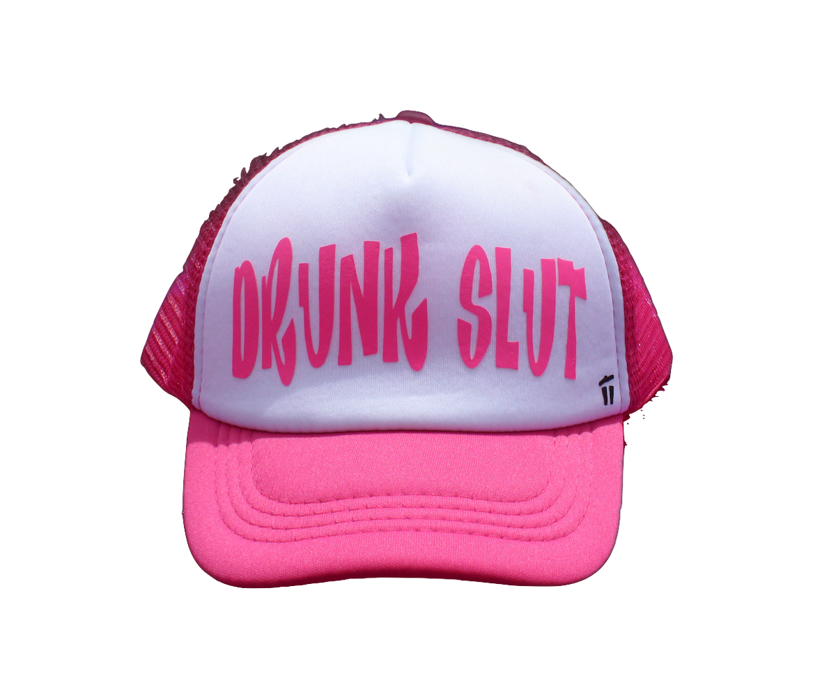 "Drunk Slut" Trucker Hat - Hot Pink